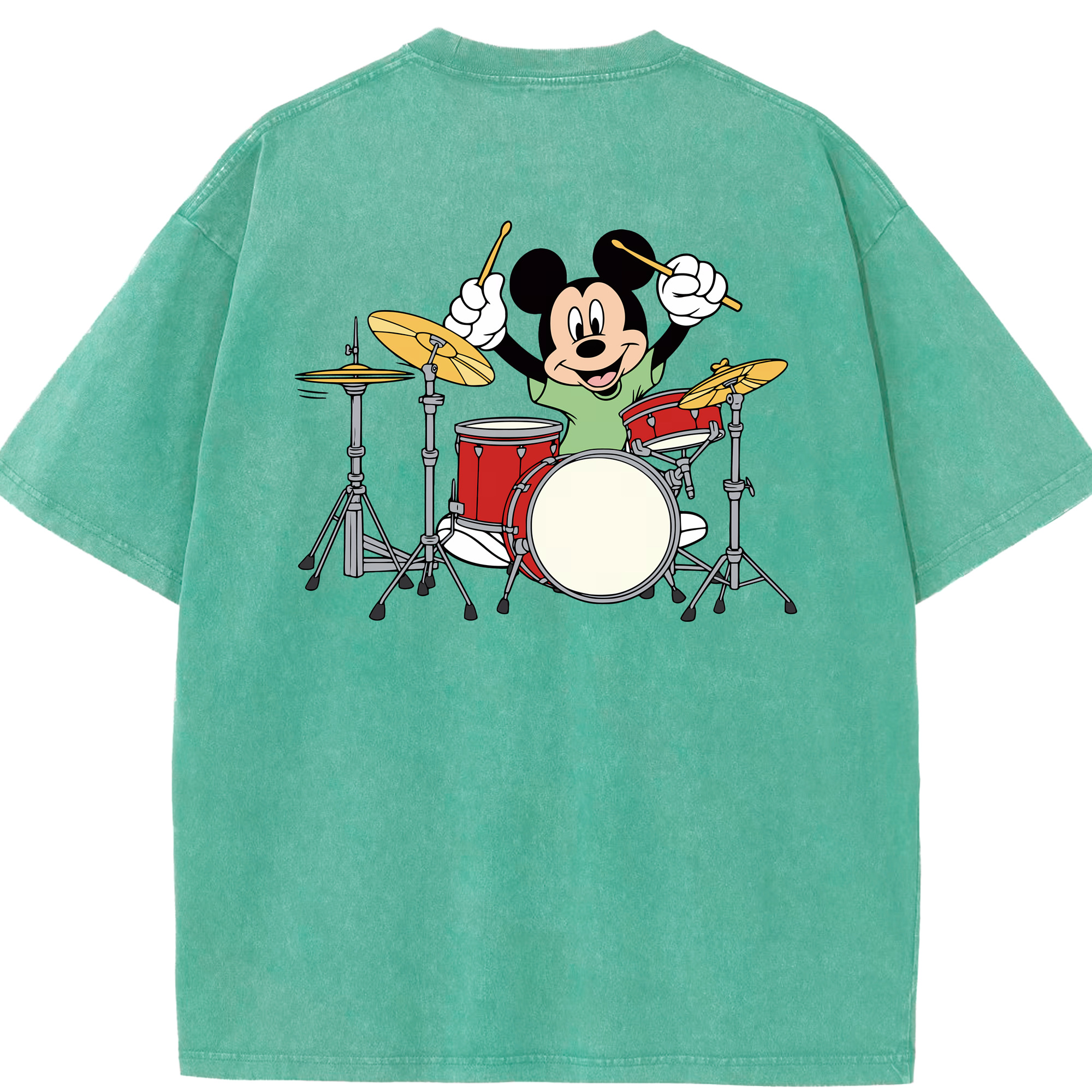（画像用） ミッキーマウス Mickey Mouse 綿100% ヴィンテージ風 半袖Tシャツ（背面プリント）